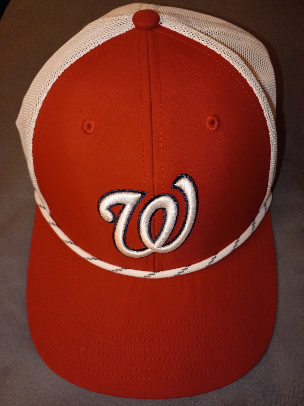 Washington Nationals Red Trucker Hat with White Mesh